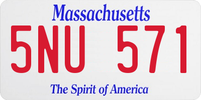 MA license plate 5NU571