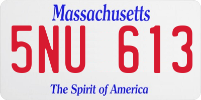 MA license plate 5NU613