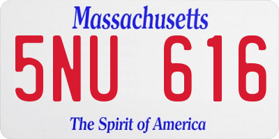 MA license plate 5NU616