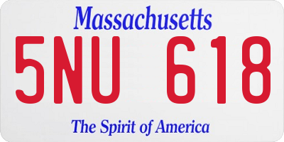 MA license plate 5NU618