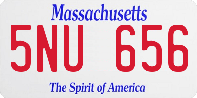 MA license plate 5NU656