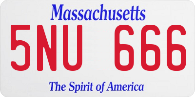 MA license plate 5NU666