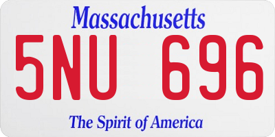 MA license plate 5NU696