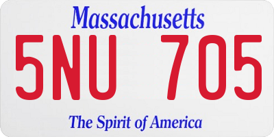 MA license plate 5NU705