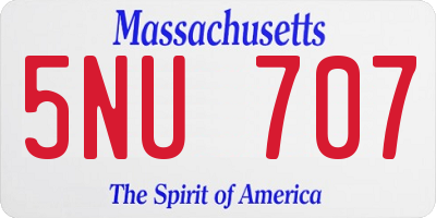 MA license plate 5NU707
