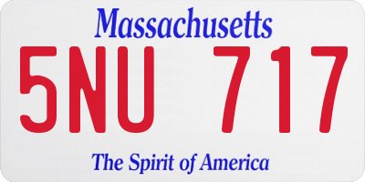 MA license plate 5NU717