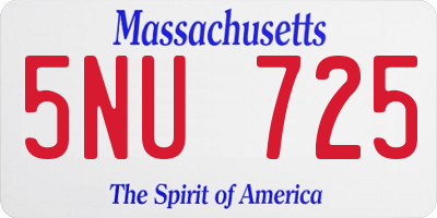 MA license plate 5NU725