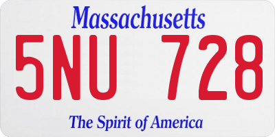 MA license plate 5NU728
