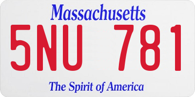 MA license plate 5NU781