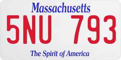 MA license plate 5NU793