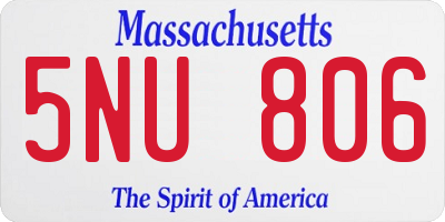 MA license plate 5NU806