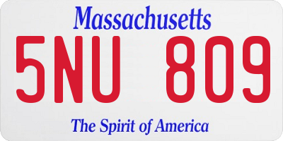 MA license plate 5NU809