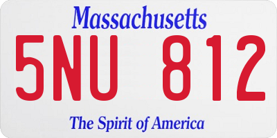 MA license plate 5NU812