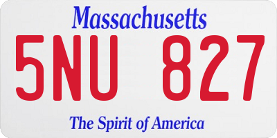 MA license plate 5NU827