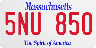 MA license plate 5NU850