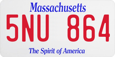 MA license plate 5NU864