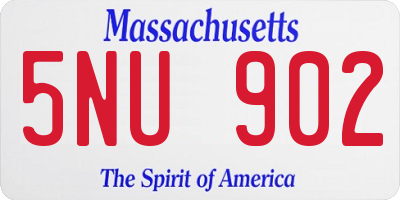 MA license plate 5NU902