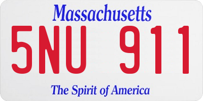 MA license plate 5NU911