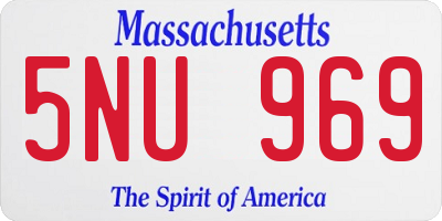 MA license plate 5NU969