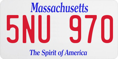 MA license plate 5NU970