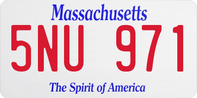 MA license plate 5NU971