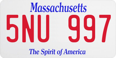 MA license plate 5NU997