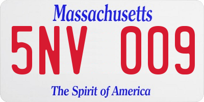 MA license plate 5NV009