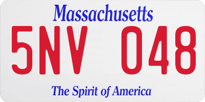 MA license plate 5NV048