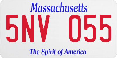 MA license plate 5NV055