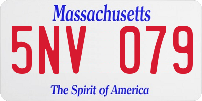 MA license plate 5NV079
