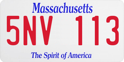 MA license plate 5NV113