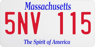 MA license plate 5NV115