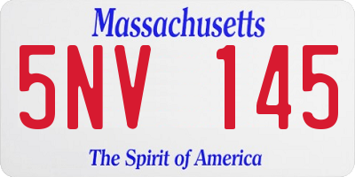 MA license plate 5NV145