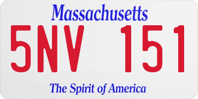 MA license plate 5NV151
