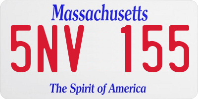 MA license plate 5NV155