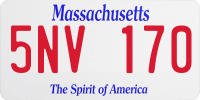 MA license plate 5NV170