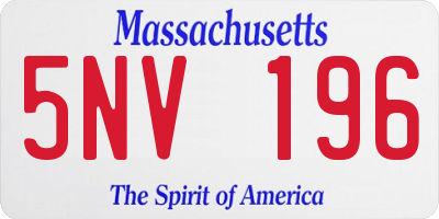 MA license plate 5NV196