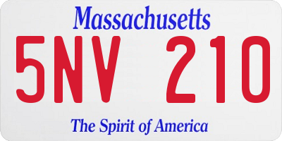 MA license plate 5NV210