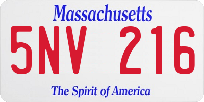 MA license plate 5NV216