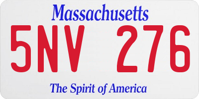 MA license plate 5NV276