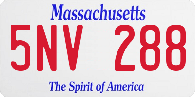 MA license plate 5NV288