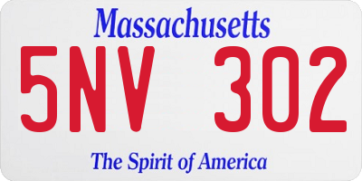 MA license plate 5NV302
