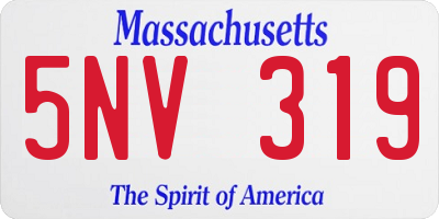MA license plate 5NV319