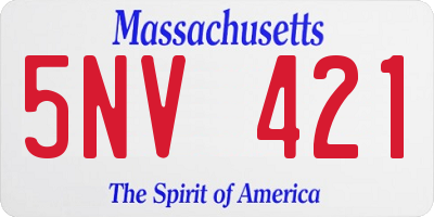 MA license plate 5NV421