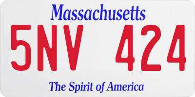 MA license plate 5NV424
