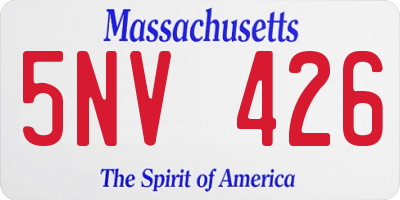 MA license plate 5NV426