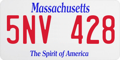 MA license plate 5NV428