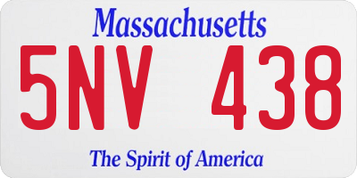 MA license plate 5NV438