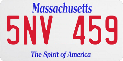 MA license plate 5NV459