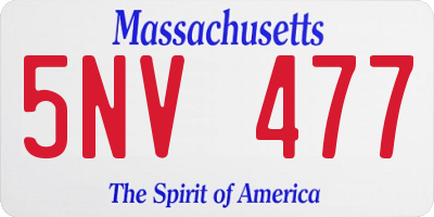 MA license plate 5NV477
